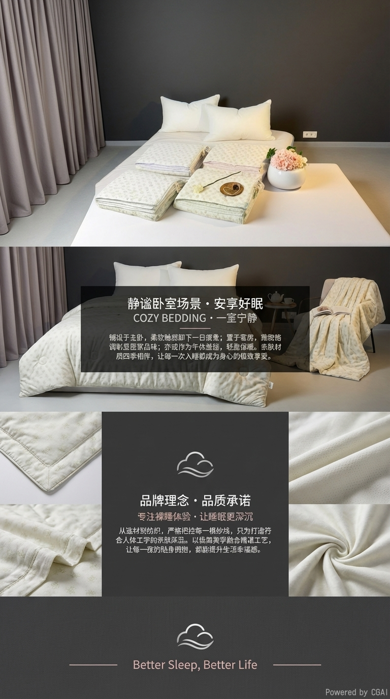 Custom-made bedding with 100-count pure cotton brushed fabric waterproof quilt covers pic 3