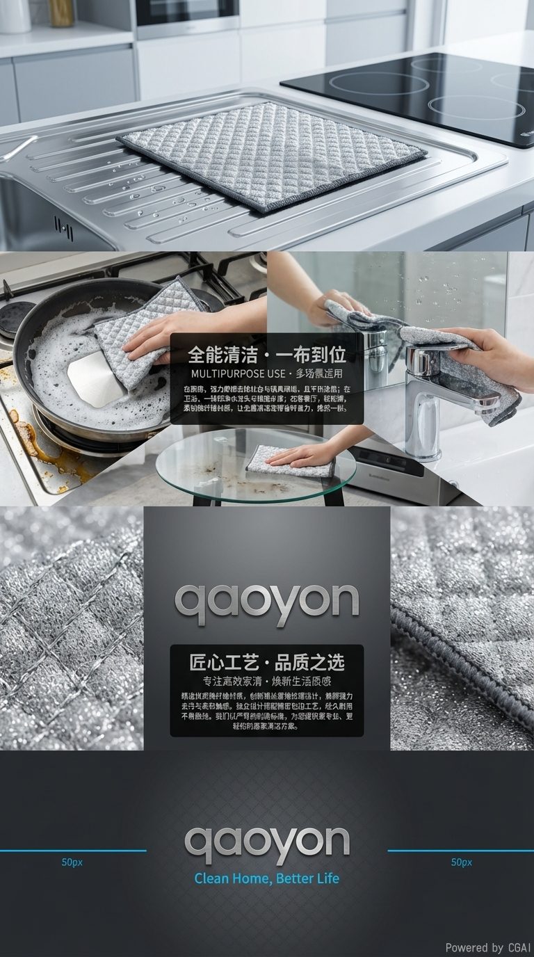 泡泡银丝棉纱洗碗巾擦灶台不伤锅不粘油吸水吸油加厚厨房神器详情3