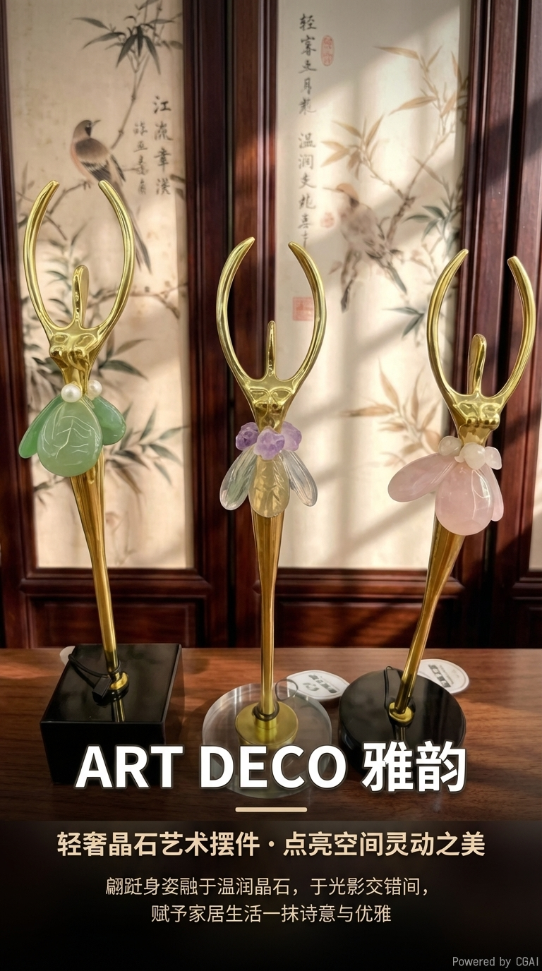 Modern light luxury ballet dance girl high-end copper ornaments, living room wine cabinet, entrance hall TV cabinet, dance decoration pic 4