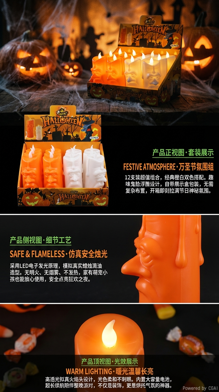 万圣节小电子蜡烛气氛派对批发详情2