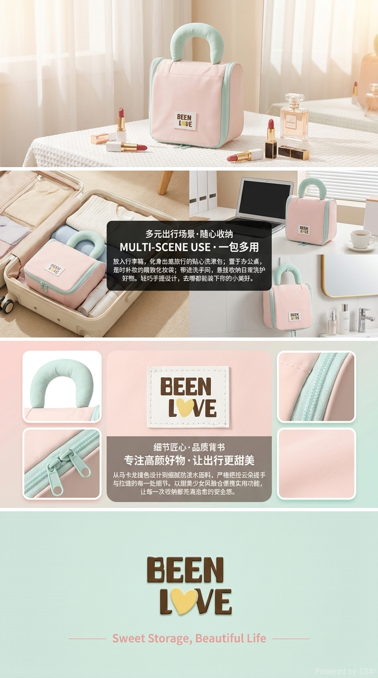 爱迪华棉花糖挂钩洗漱包出差旅行化妆品收纳包大容量详情3