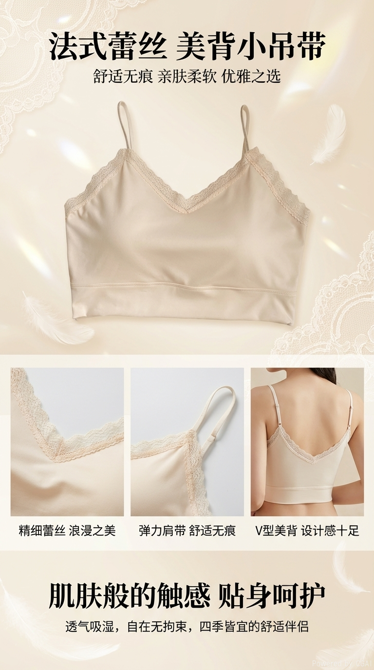 Hollowed-out fine sparkling beauty shoulder strap pic 1