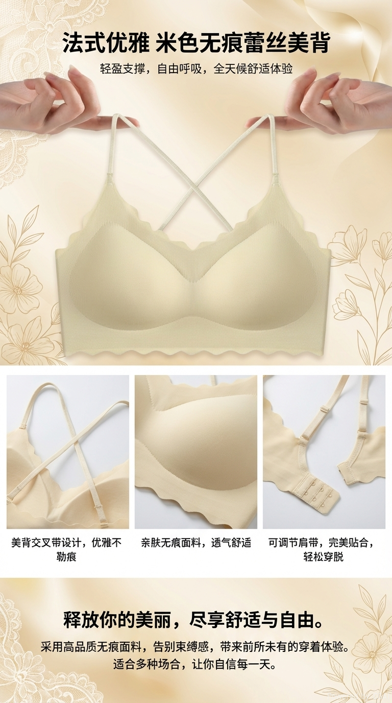 Breathable, comfortable and soft 3D warp and weft checkered breathable backrest underwear pic 1