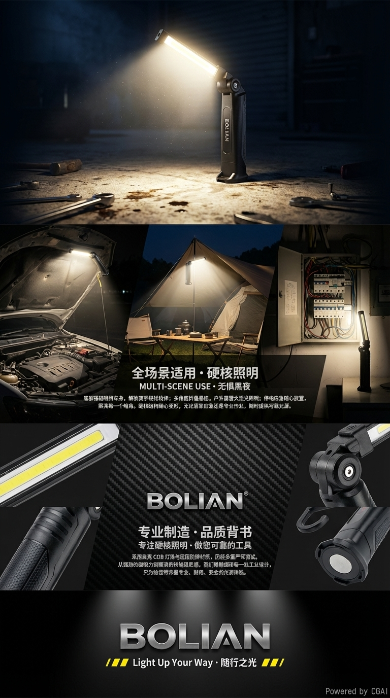 BOLIAN 锂电灯具 折叠灯 F001 超长续航 强光详情3