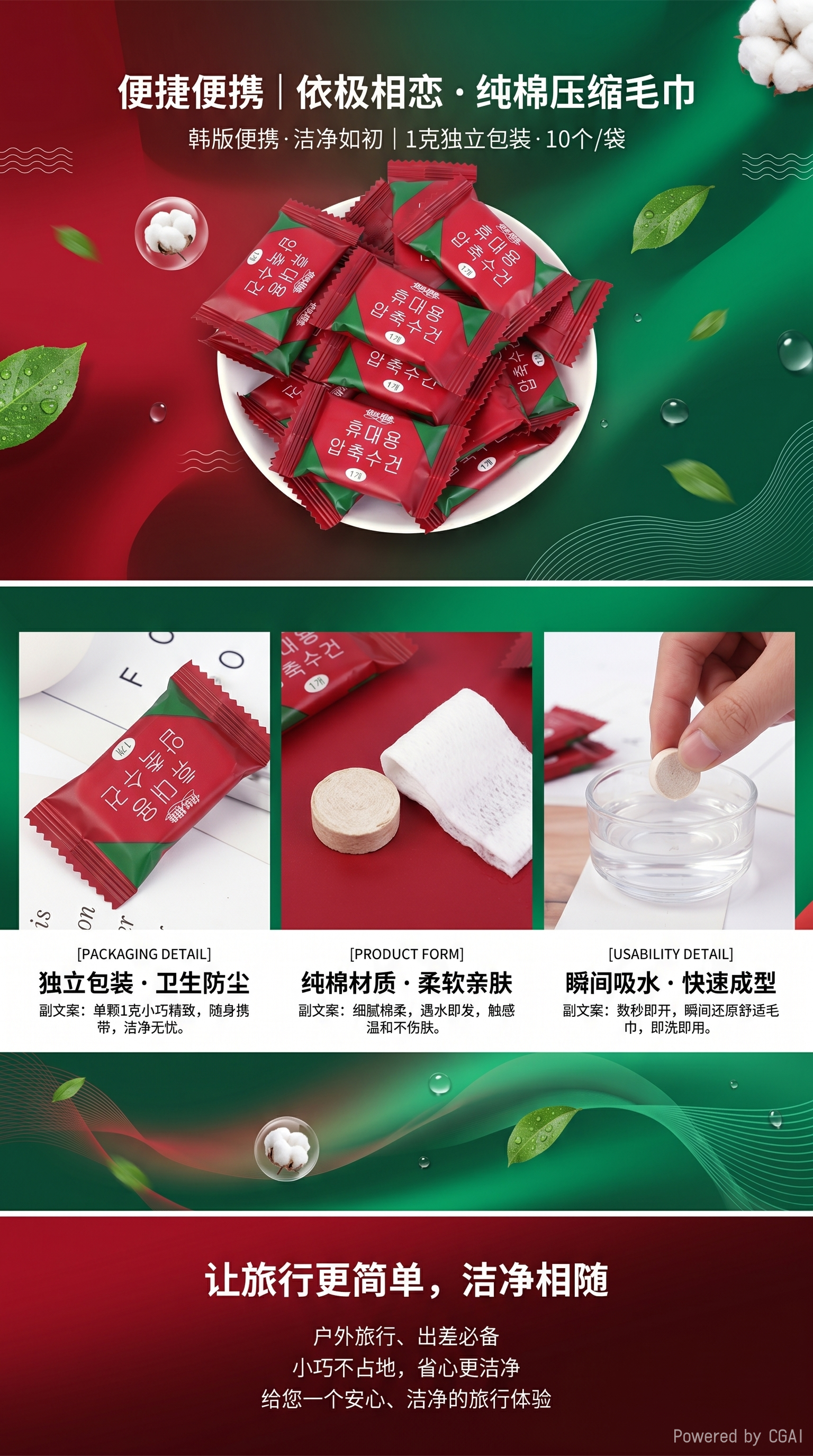 其他酒店用品 一次性压缩毛巾 防水防漏 包装精美 旅行便携详情1