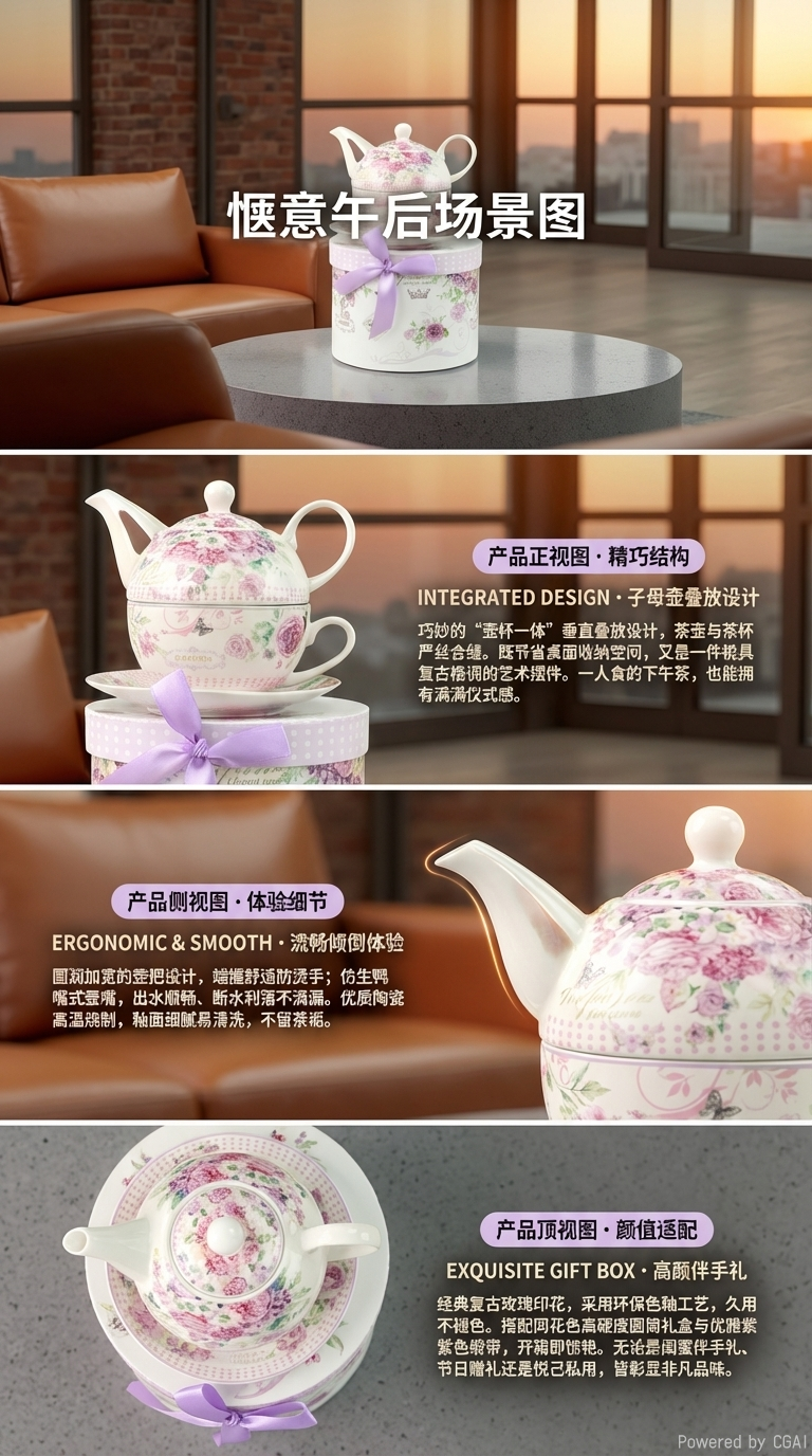 宫廷五福茶具套装 茶具禮盒 傳統工藝茶具組茶具茶具套装套装五福茶具宫廷茶具茶具详情2