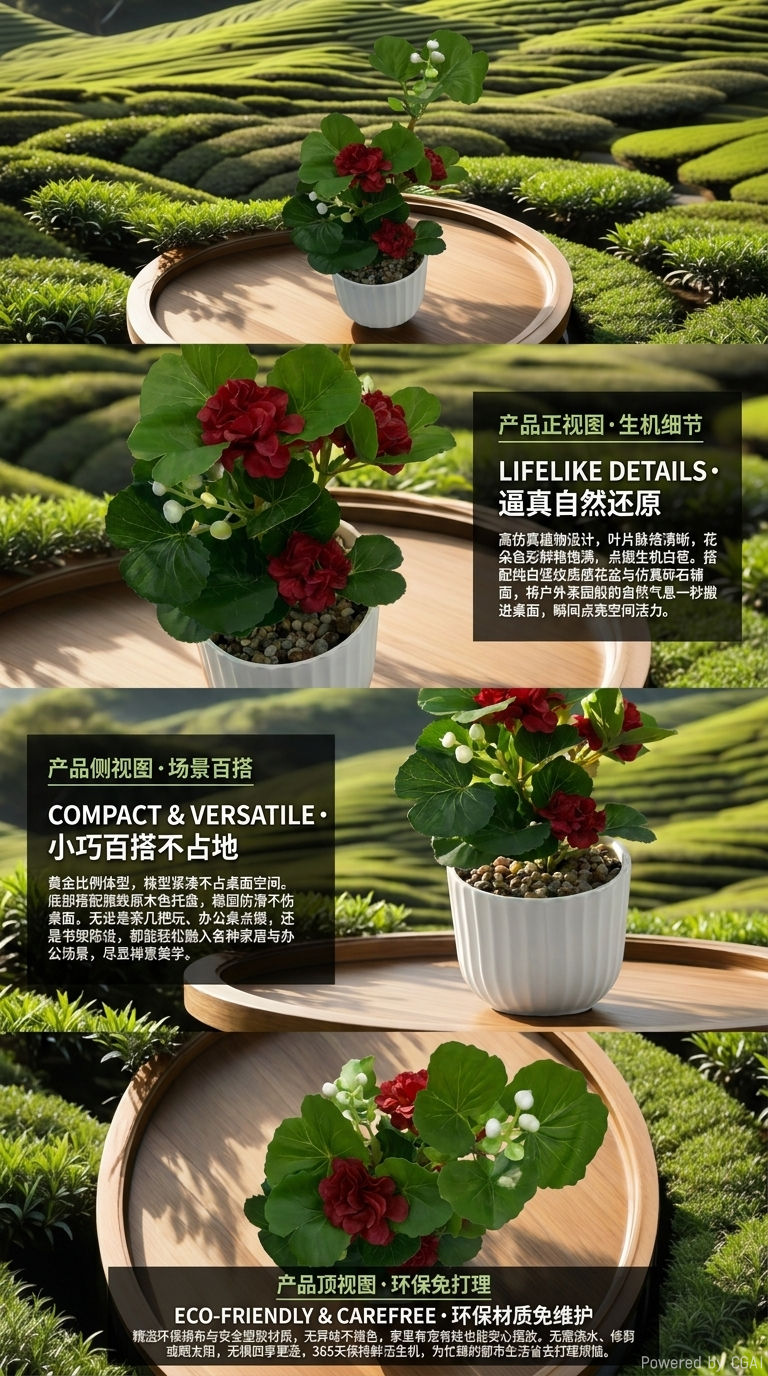 仿真塑料绿植花盆景户外室内装饰摆件桌面装饰拟真植物详情2