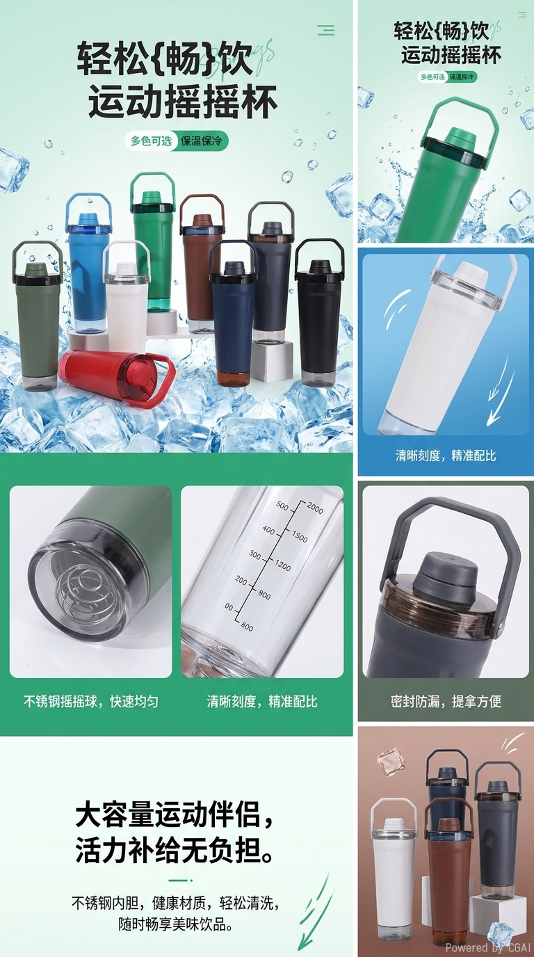 迪斯尼运动搅拌杯塑料杯保温杯摇摇杯水杯定制logo详情1