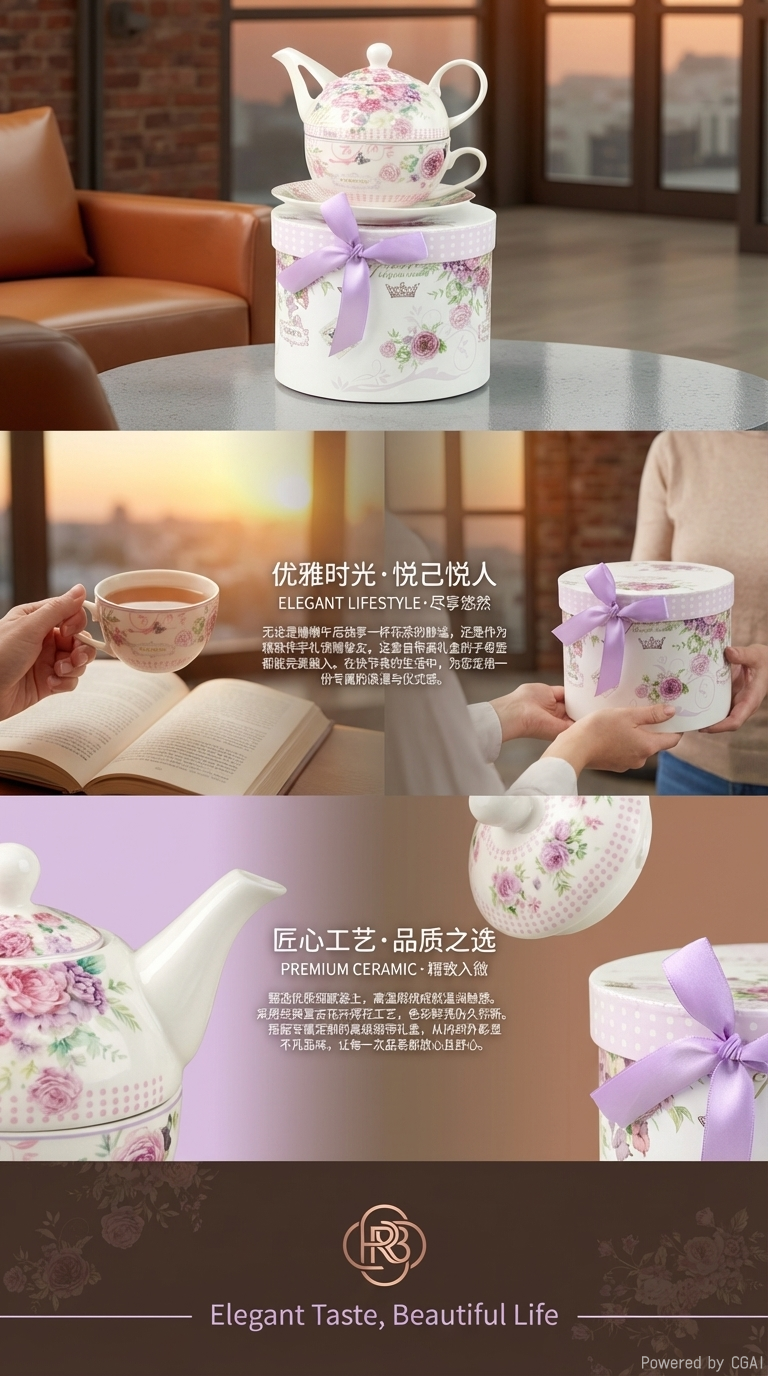 宫廷五福茶具套装 茶具禮盒 傳統工藝茶具組茶具茶具套装套装五福茶具宫廷茶具茶具详情3