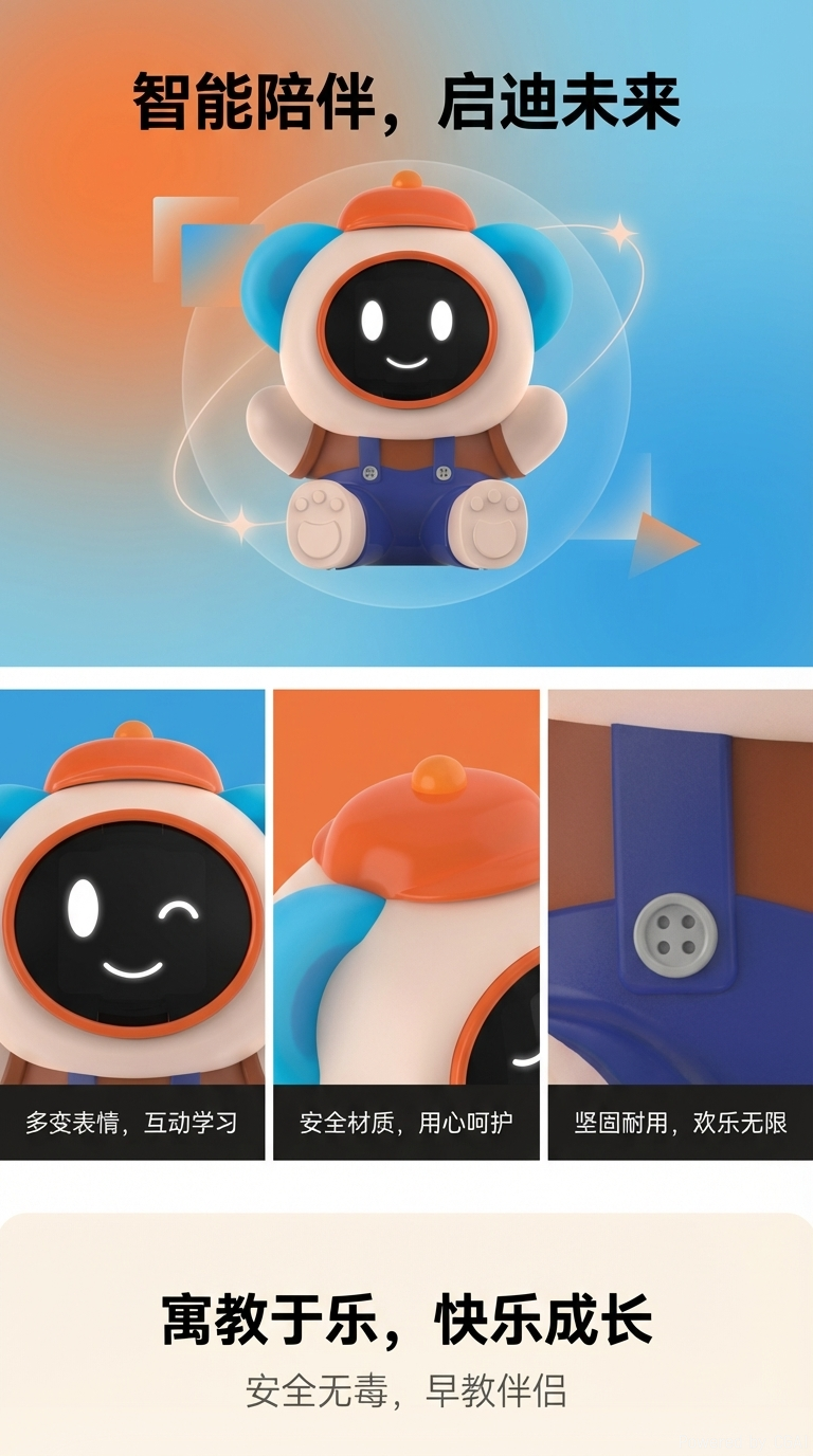 2026新款 AI 智能机器人玩具 自定义角色模板 中英日韩多语言对话 儿童益智早教陪伴神器 男女孩生日礼物详情1