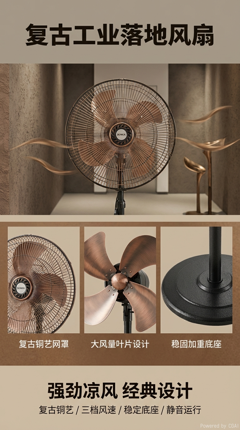 睿旺科技冰锤风扇便携式电风扇冷风扇室内风扇18寸风扇详情2