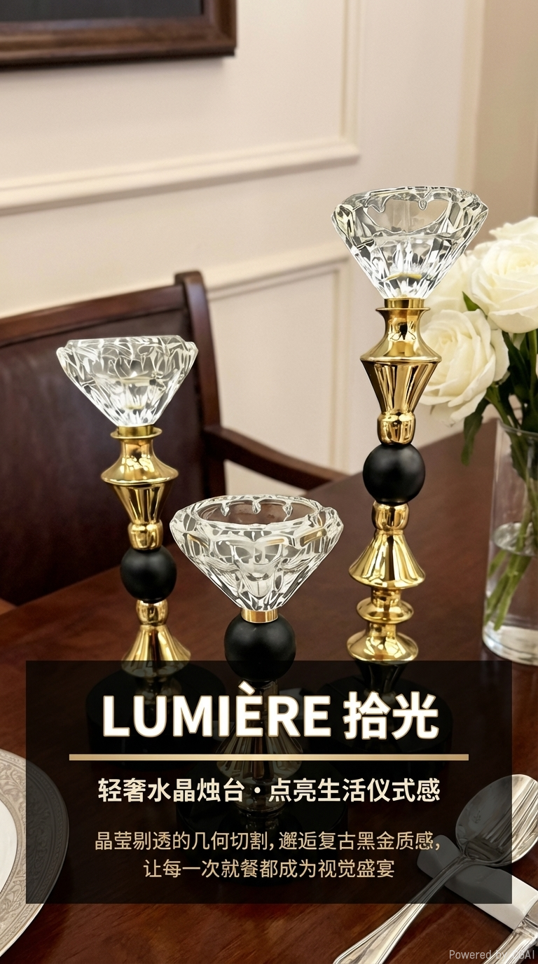European-style decorative soft furnishings, wedding handicrafts, candlesticks, home items, candlesticks, candlestick handicrafts, candlesticks pic 1