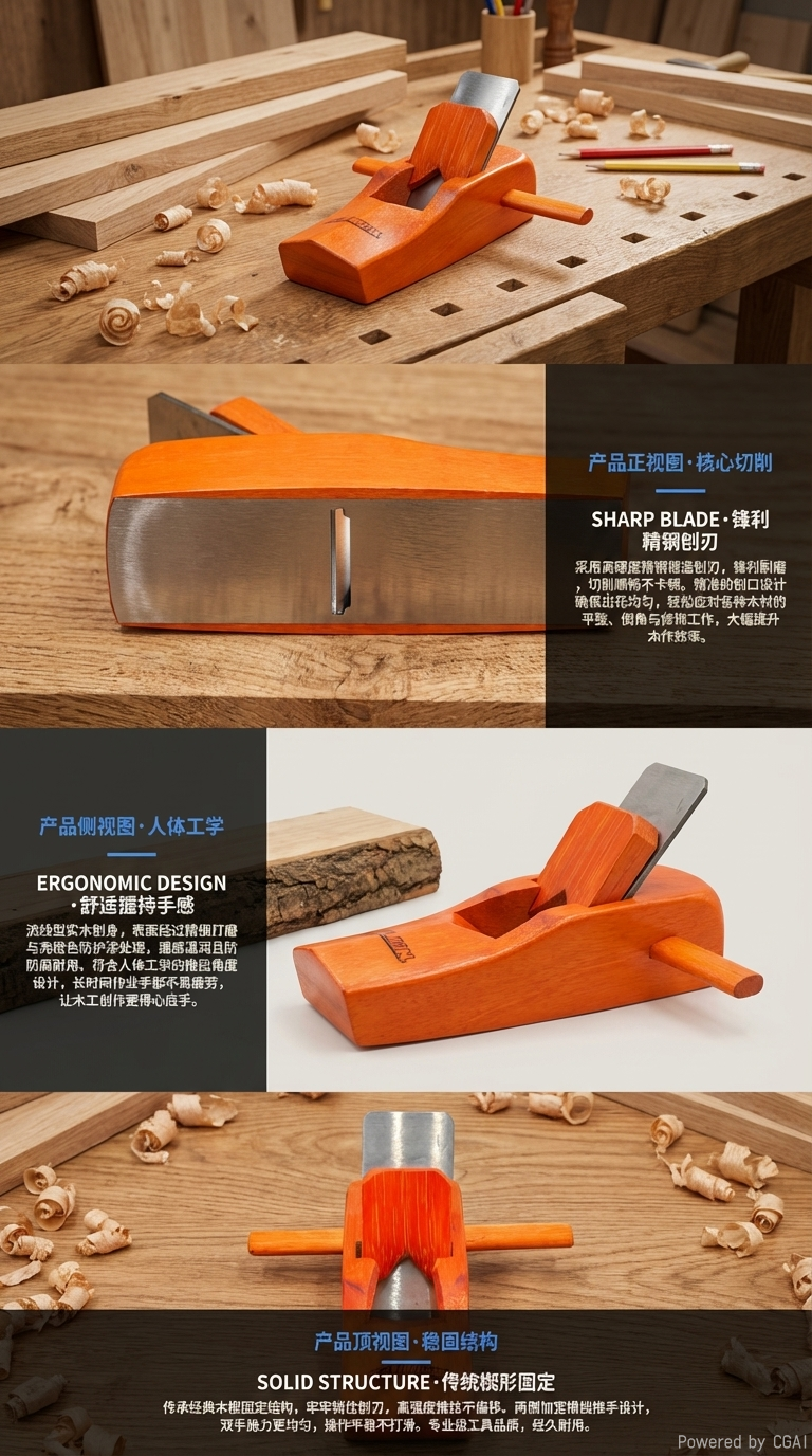 BOLIAN广州红木280 中刨木工工具详情2