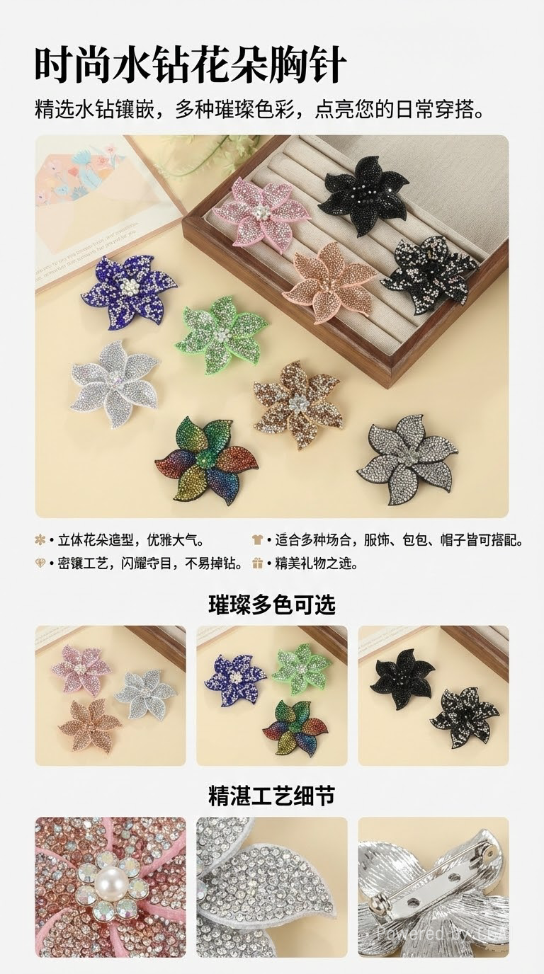 超闪水钻鞋花配件发夹包包高跟鞋装饰皮鞋饰品手工DIY饰品配件详情1