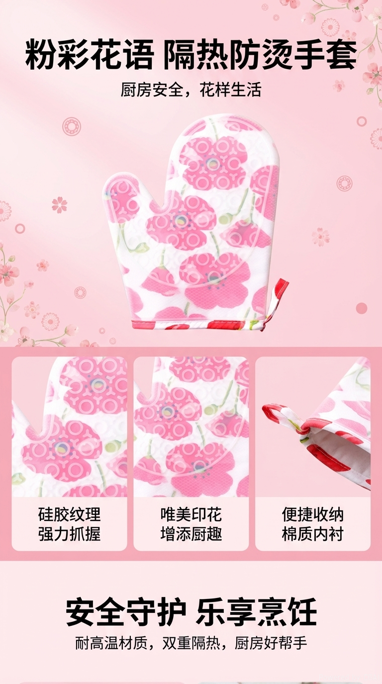 防烫防高温创意隔热手套tpu蜂窝淋浴手套详情1