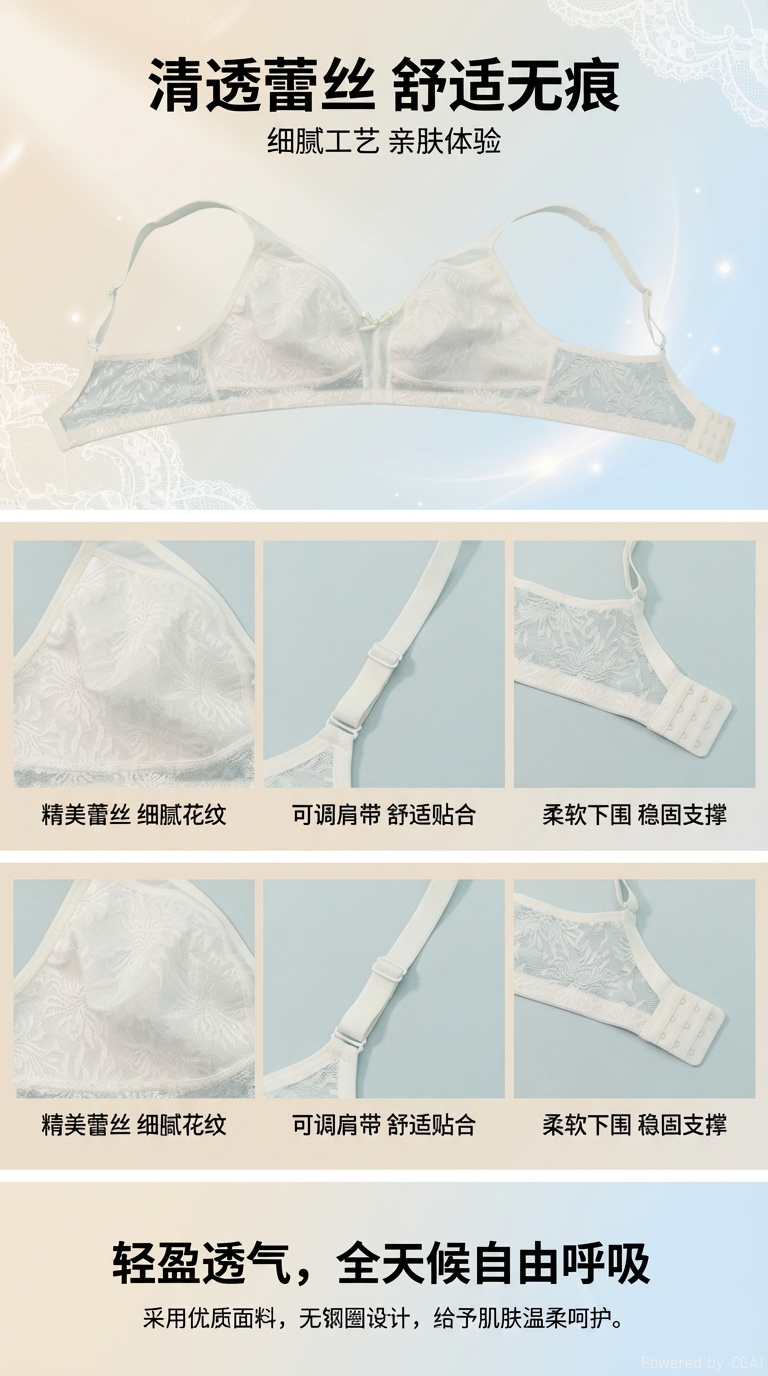 Plus-size lace sexy bra pic 1