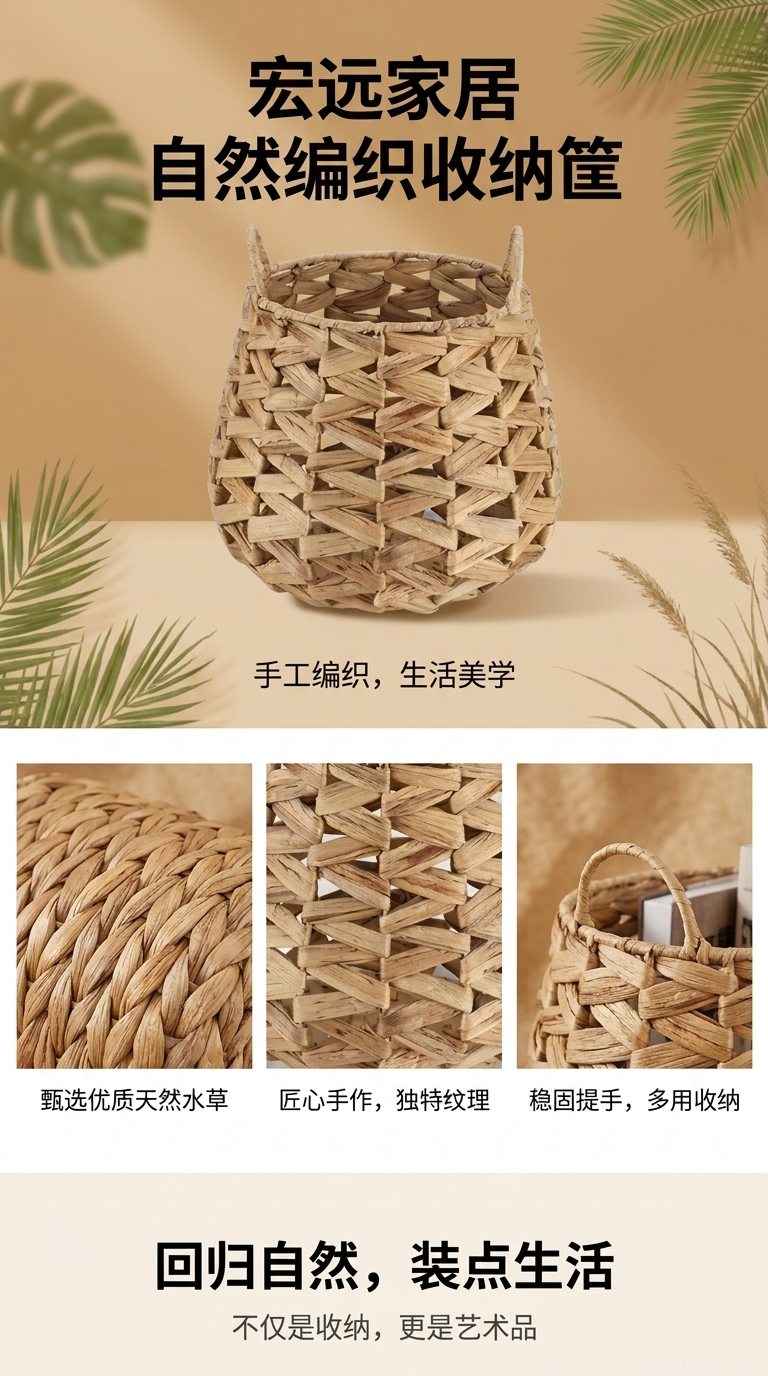 防藤编编织收纳篮置物篮脏衣篓收纳筐大容量家用收纳篮140102390详情1