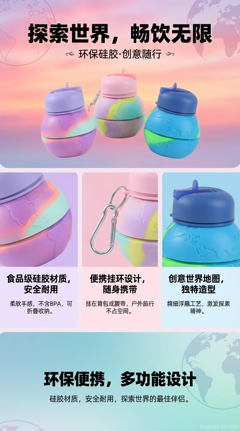 彩色硅胶水杯杯状塑制品塑料圆圈8毫米详情1