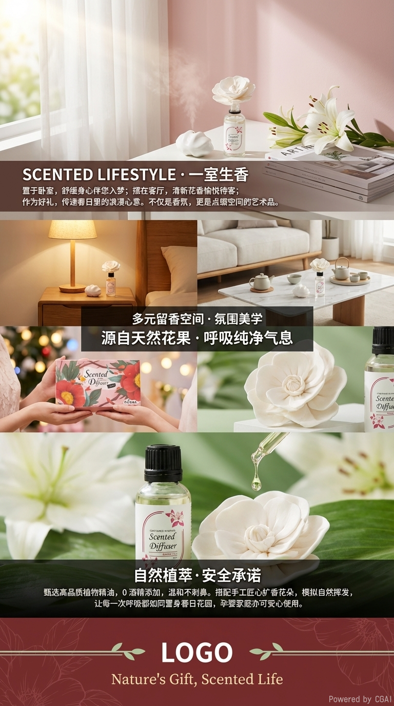The flameless aromatherapy set exudes a sense of luxury. It is an indoor dried flower aromatherapy ornament that leaves a lasting fragrance. It is a car aromatherapy essential oil fragrance pic 3