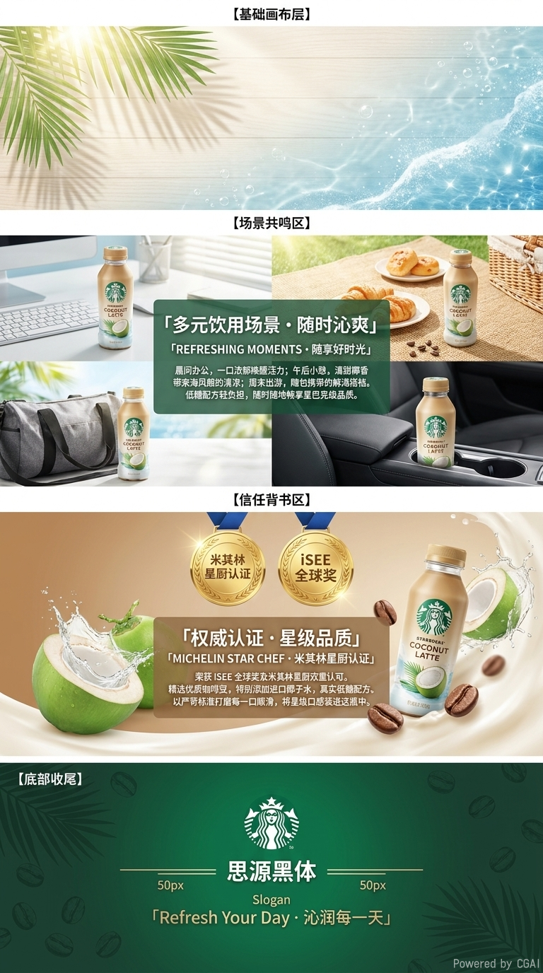 包邮！ 270ml星巴克椰椰拿铁咖啡饮品270ml 即饮冰爽 夏季解暑玻璃饮料瓶详情3