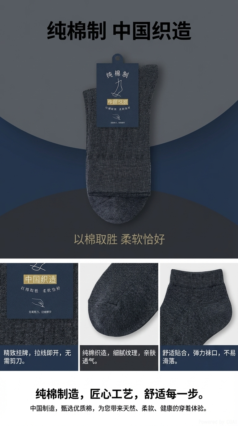 潮袜男女长款休闲运动棉袜180g清新透气舒适104655796详情1