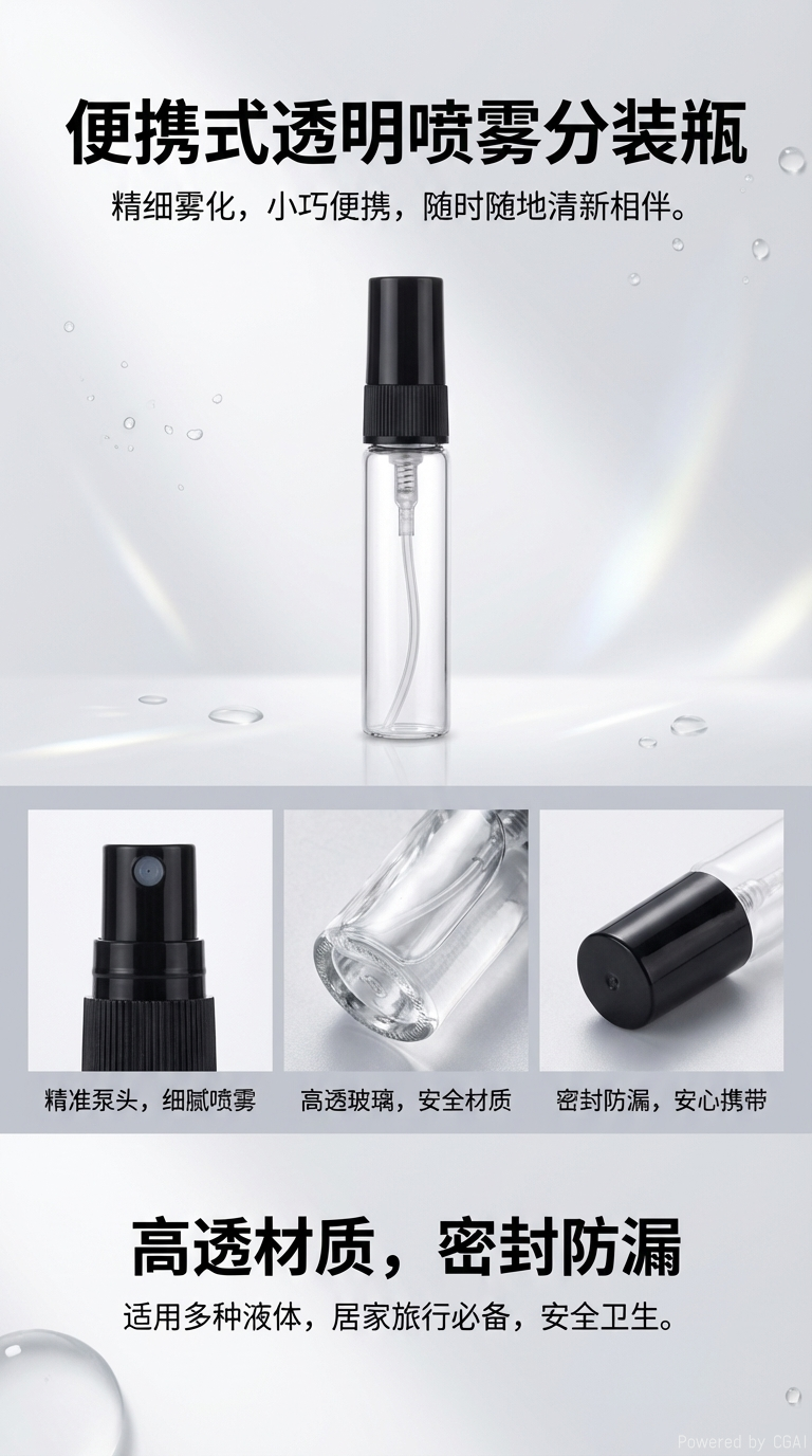 透明喷雾瓶试用装香水瓶5ml香水分装瓶玻璃瓶详情1