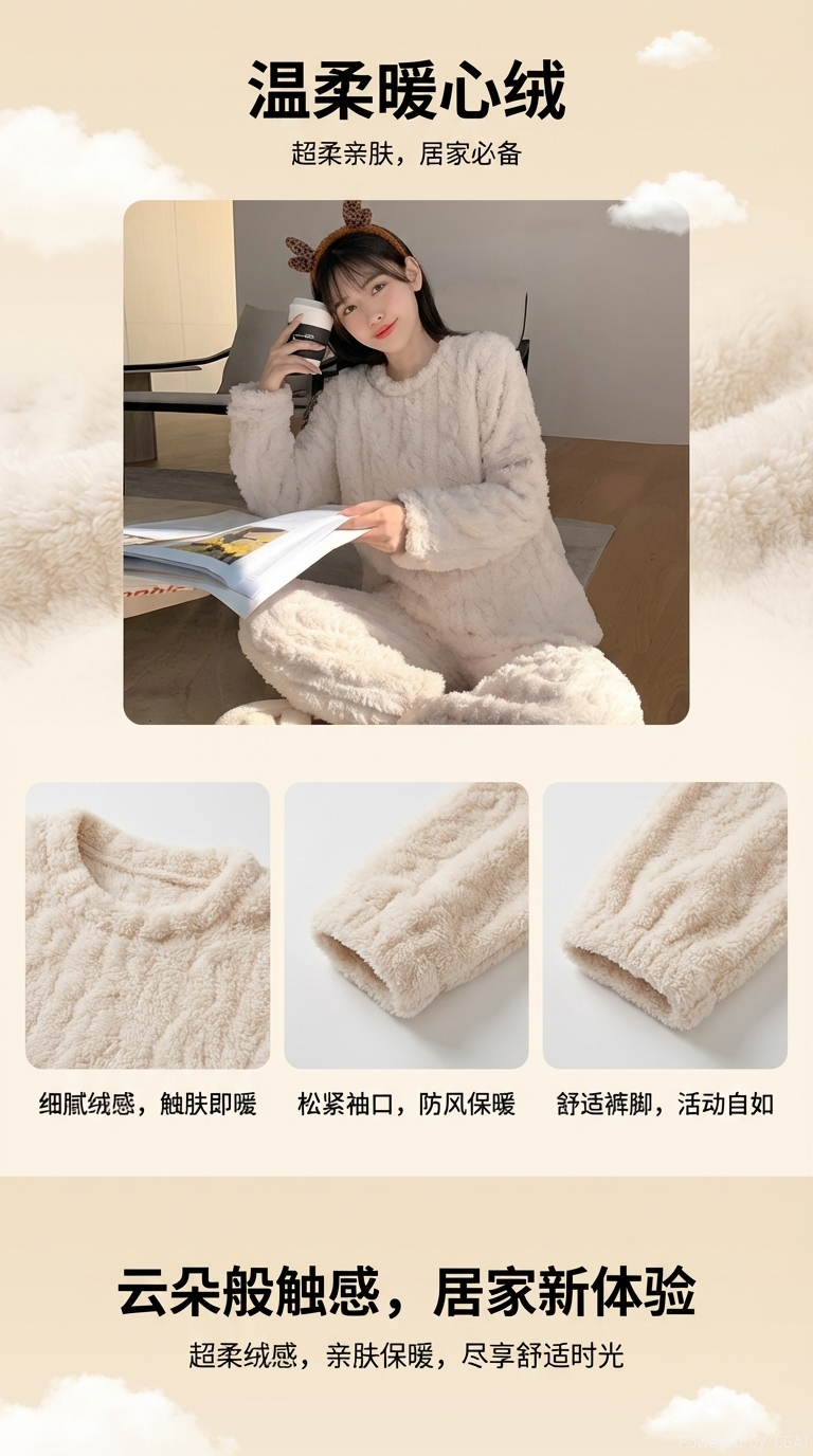性感女士家居服睡衣套装100%棉舒适透气居家穿着193817290详情1