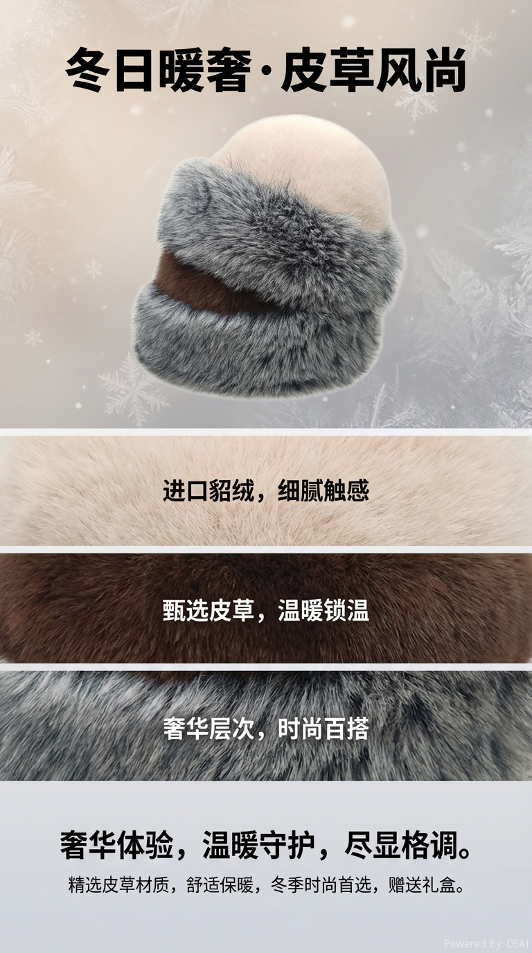 红领巾小麦秸秆草帽女士冬季百搭针织毛线帽详情1