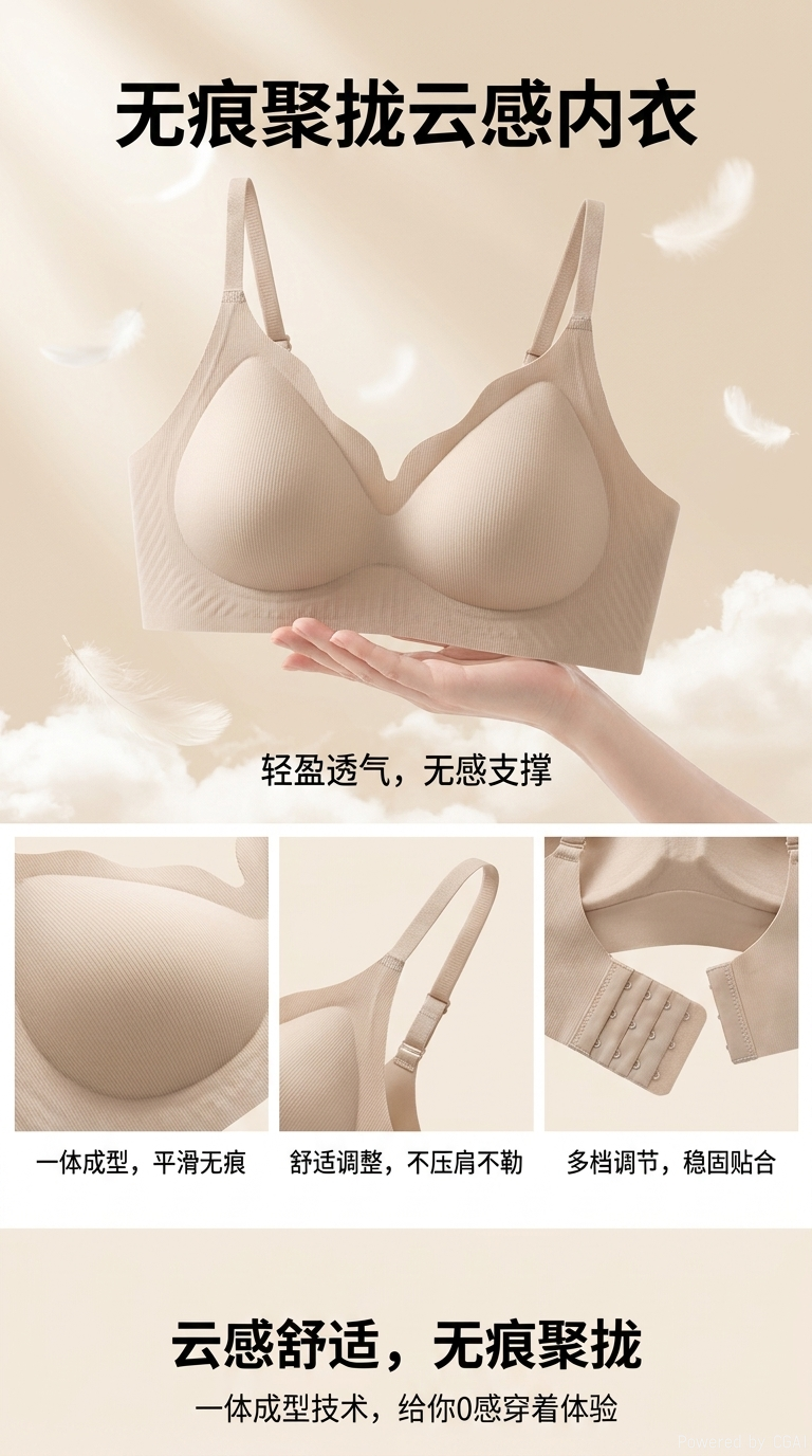Liquid soft support traceless Bra pic 1