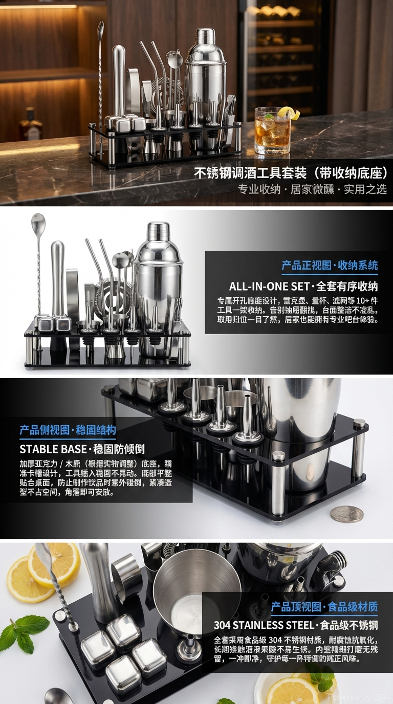 调酒工具套装酒具套装白酒具分酒器酒杯组合调酒器具专业酒吧用品详情2