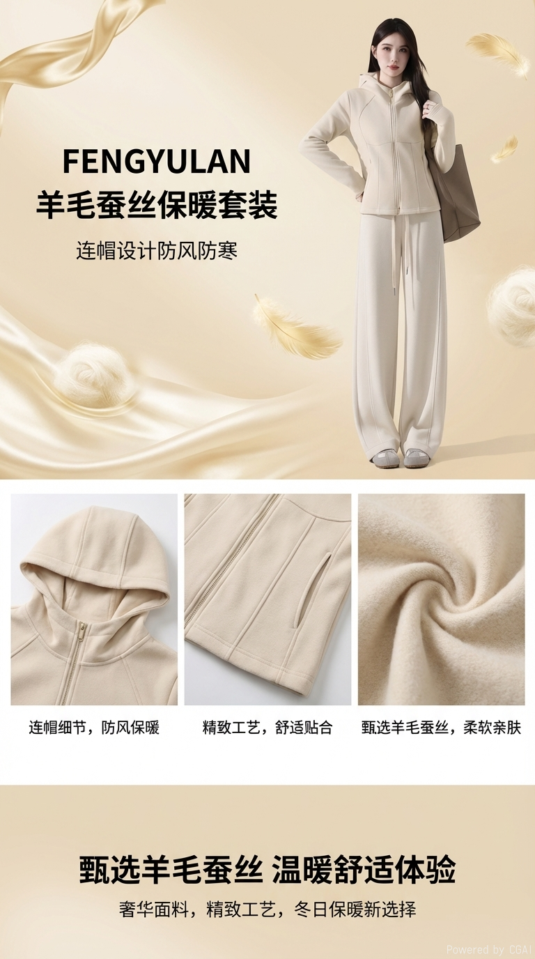 美利奴羊毛保暖内衣套装男士服装保暖内衣透气舒适柔软详情1