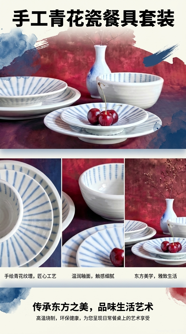 日本餐具陶瓷餐盘高温瓷碗简约时尚详情1