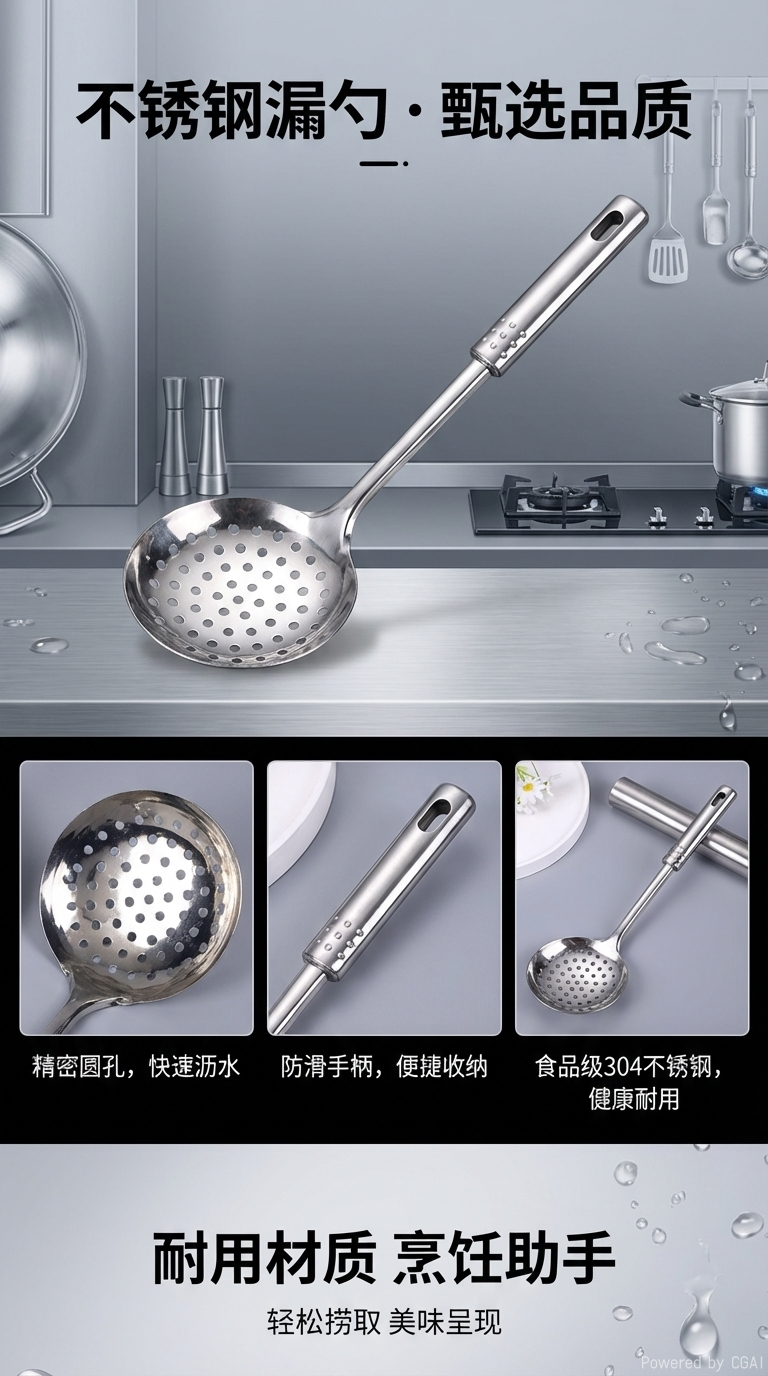 硅胶铲厨具锅铲光身汤壳180g 烹饪勺铲耐高温柔软不伤锅详情1