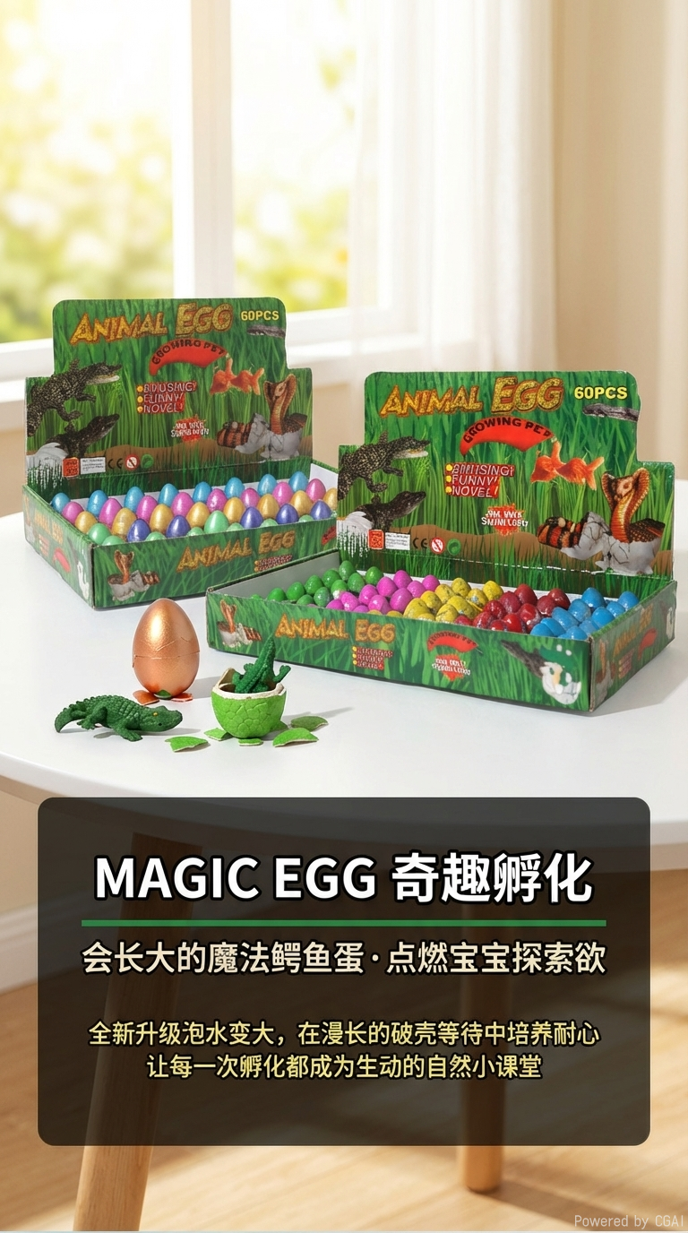 严选泡水小号鳄鱼蛋孵化蛋新奇膨胀变大创意仿真动物模型玩具盲盒详情1