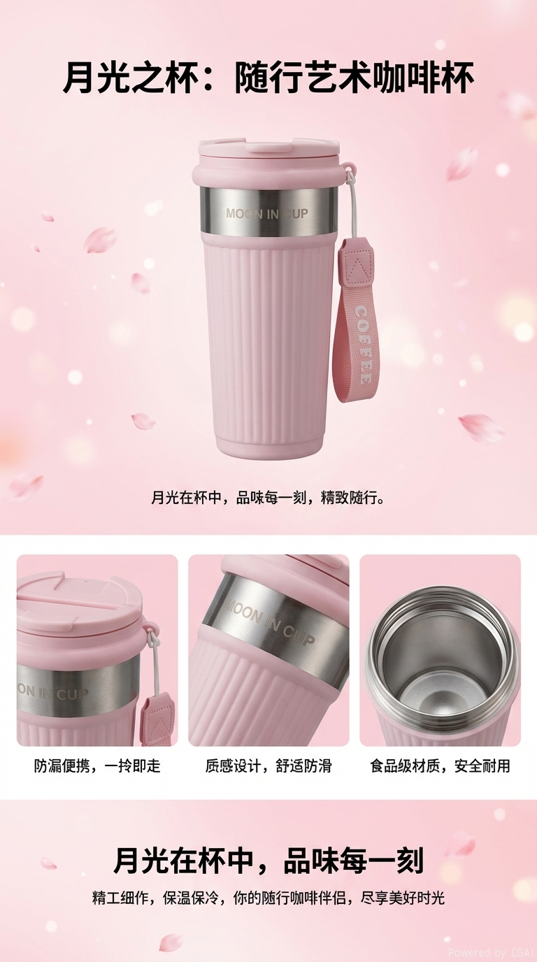 This large-capacity stainless steel insulated cup can keep heat for 12 hours with a leak-proof and durable lid pic 1