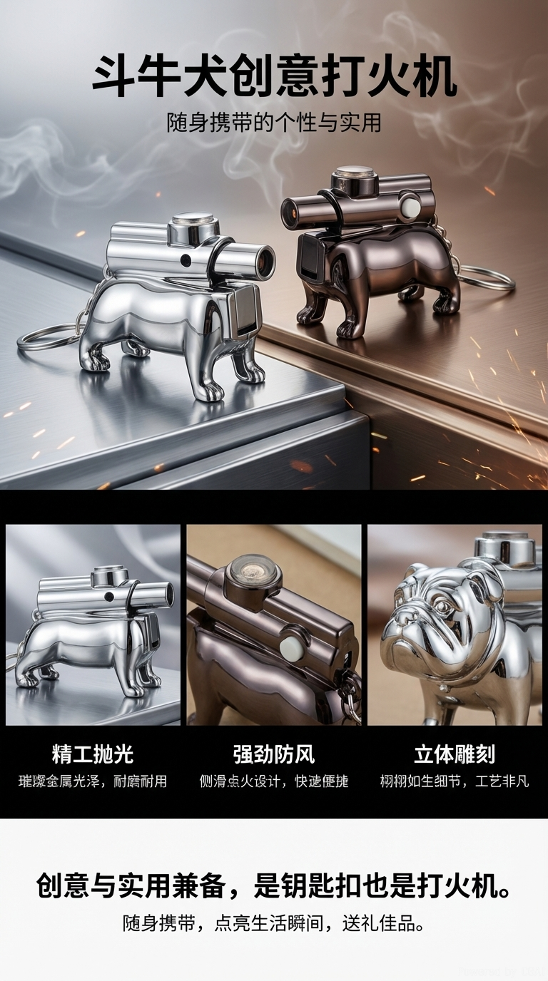 New multi-functional laser light, compass, strong light, keychain, pendant, robot dog, Korean version, fashionable and versatile, three-dimensional dog manufacturer wholesale 132 pic 1