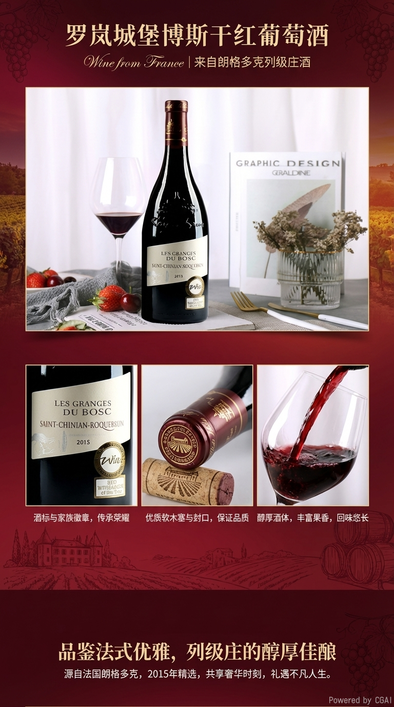 Red wine, dry red wine, 12 degrees, 750ml, rich and mellow, fruity aroma, suitable for home use pic 1