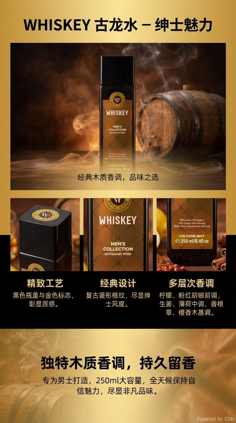 男士威士忌香水喷雾阿拉伯香水套装美丽人生Perfumes男士香水详情1