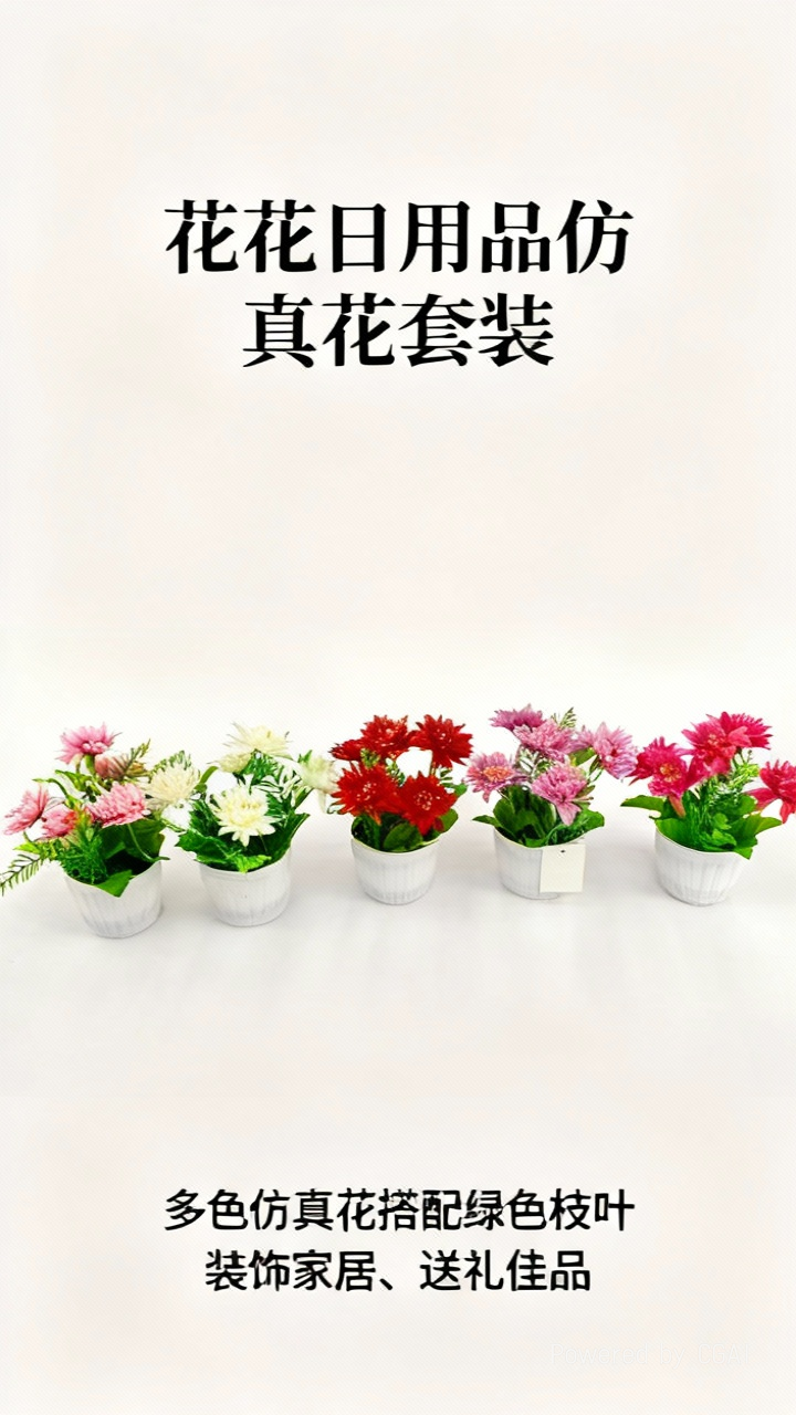 仿真花假花盆景塑料盆小菊花装饰品详情1