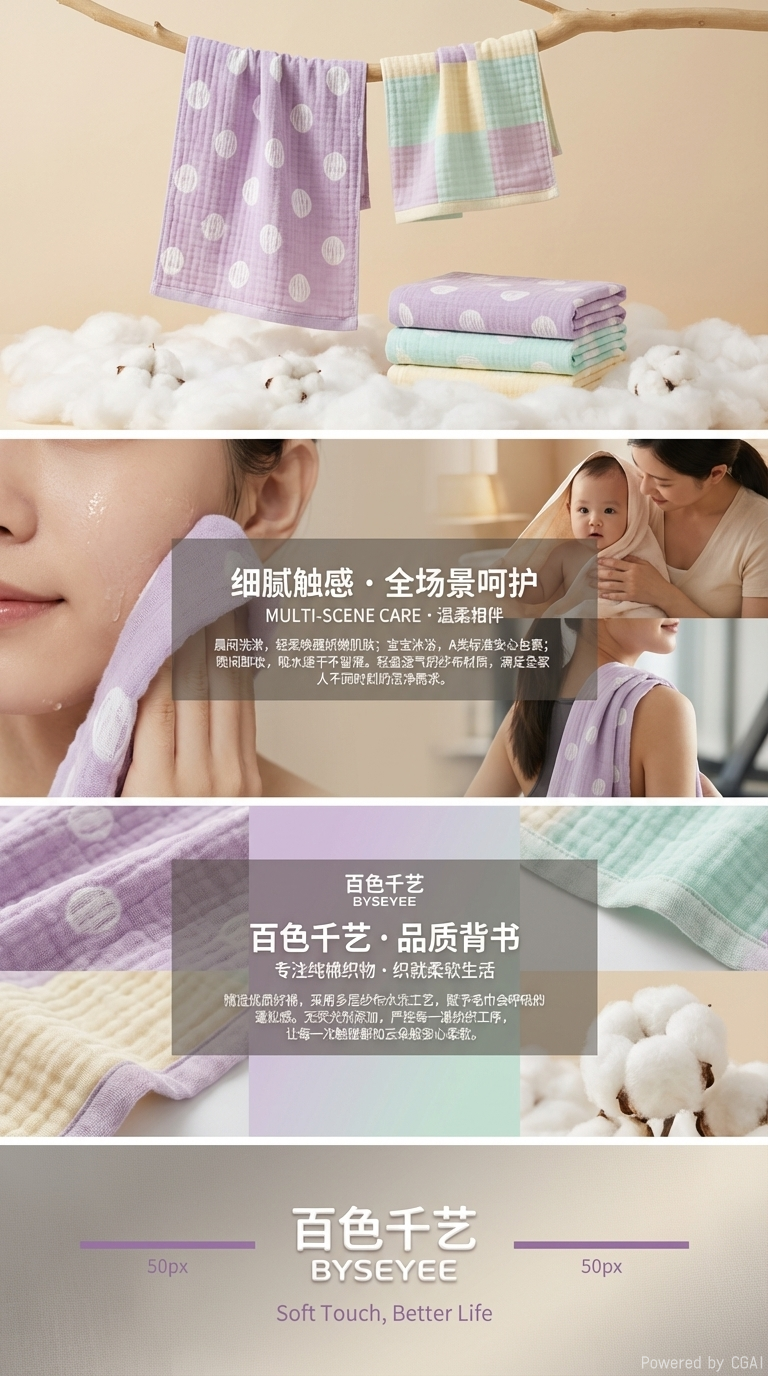 紫鸢套系】 ✨莫兰迪色系温柔暴击！像把春天捧在掌心🌸 低饱和配色一眼心动 婴儿肌触感×云朵般柔韧，💧 3秒吸水 | 详情3