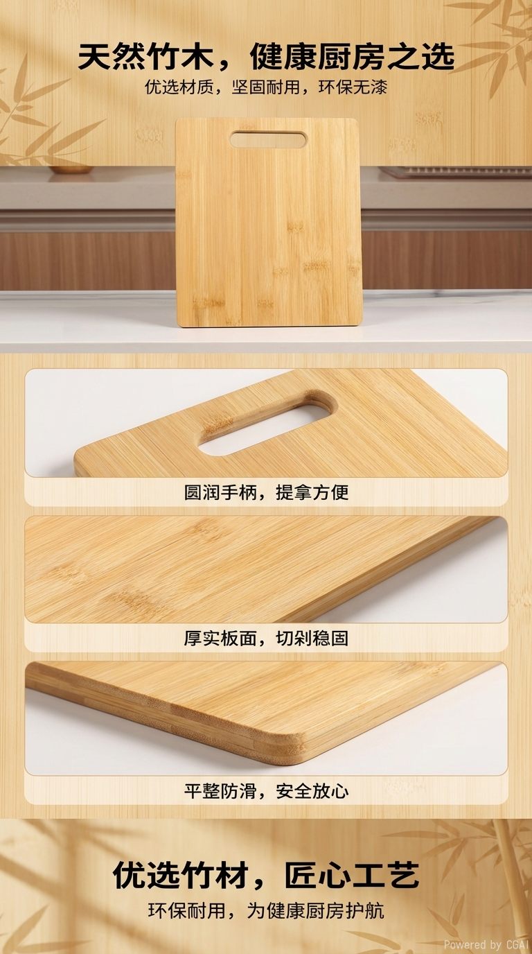 竹木菜板占板塑料厨房用具木铲防霉抗菌耐用详情1