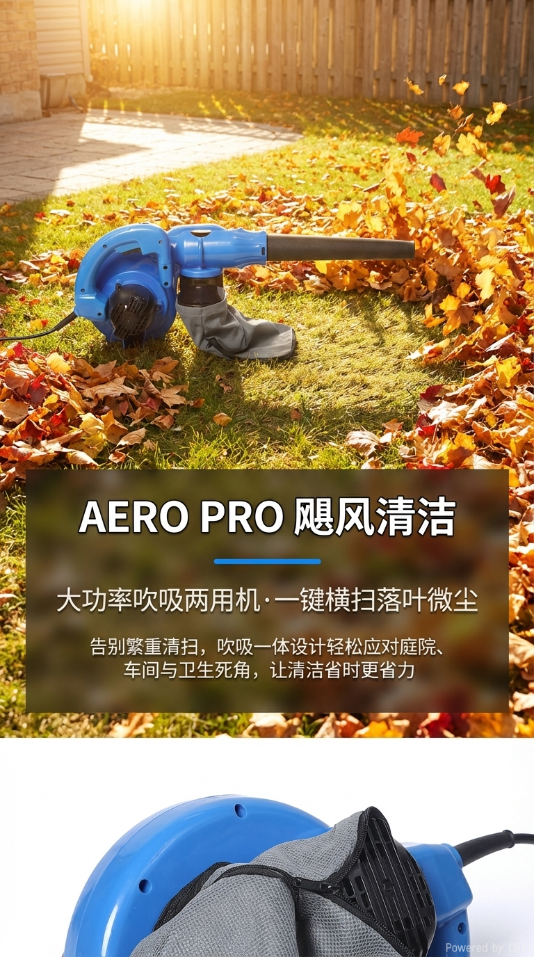 ANDELI professional blower, high-power industrial dust blower with dust collection bag, dual-purpose power tool for blowing and suction pic 1