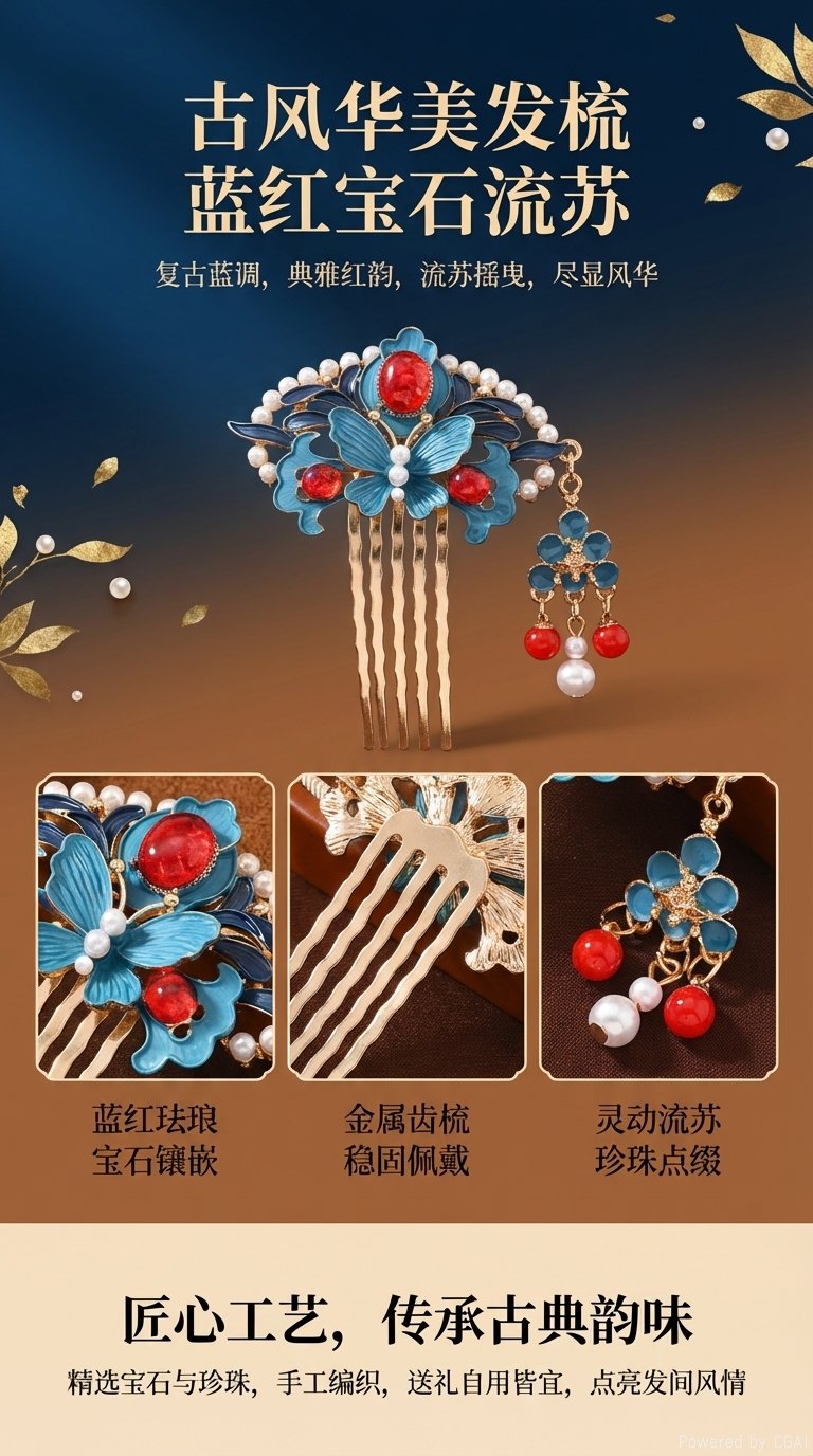 A complete box of traditional Chinese trend wedding hair accessories, combs, hair accessories, combs, telephone lines, rubber bands pic 1