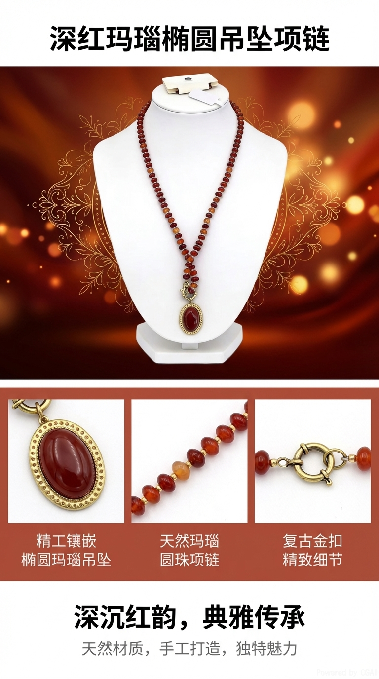 天然石项链女款气质 法式轻奢 通透原石 通勤叠戴 极简款手工串制保色工艺详情1