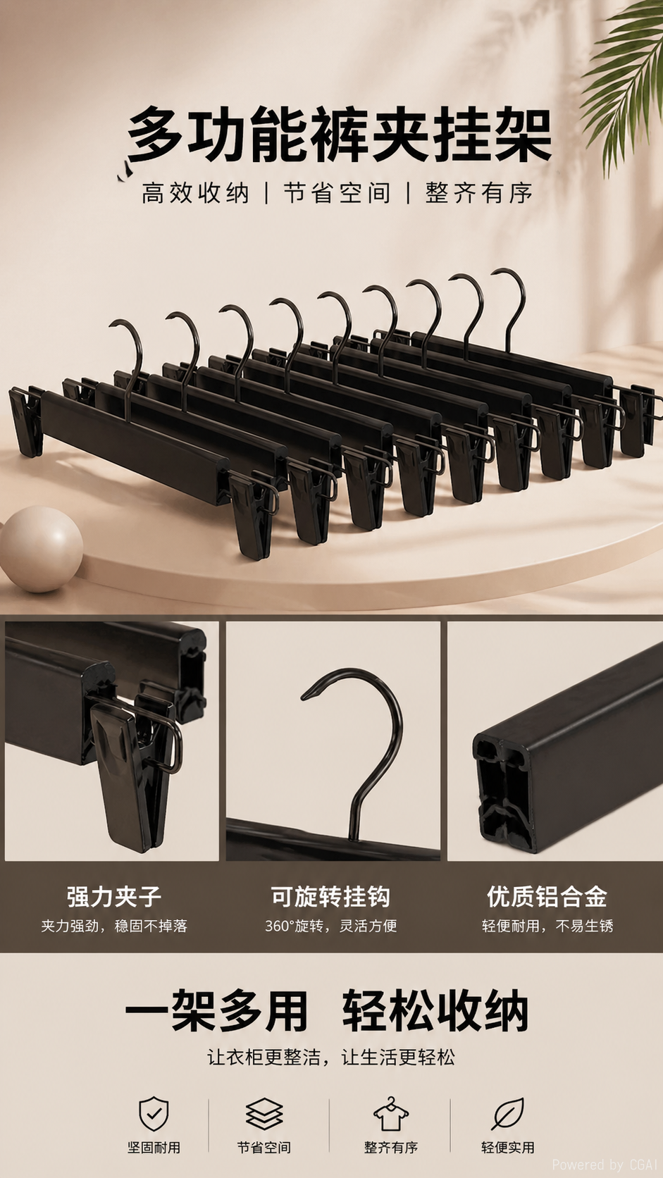 磨砂裤架塑料裤夹服装店家用成人无痕衣架彩色磨砂衣架可伸缩裤夹详情1