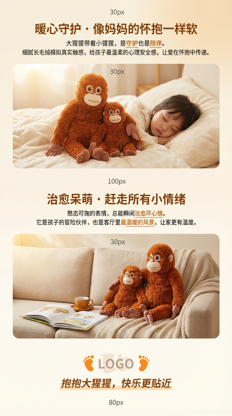 Gorilla pillow doll, children's sleeping companion and soothing doll, birthday gift, girls' plush toy doll pic 3