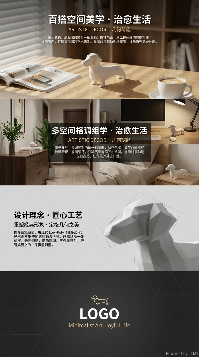 仿真雪纳瑞狗狗毛绒玩具几何风格狗雕塑复活节装饰宠物摆件仿生狗玩偶详情3