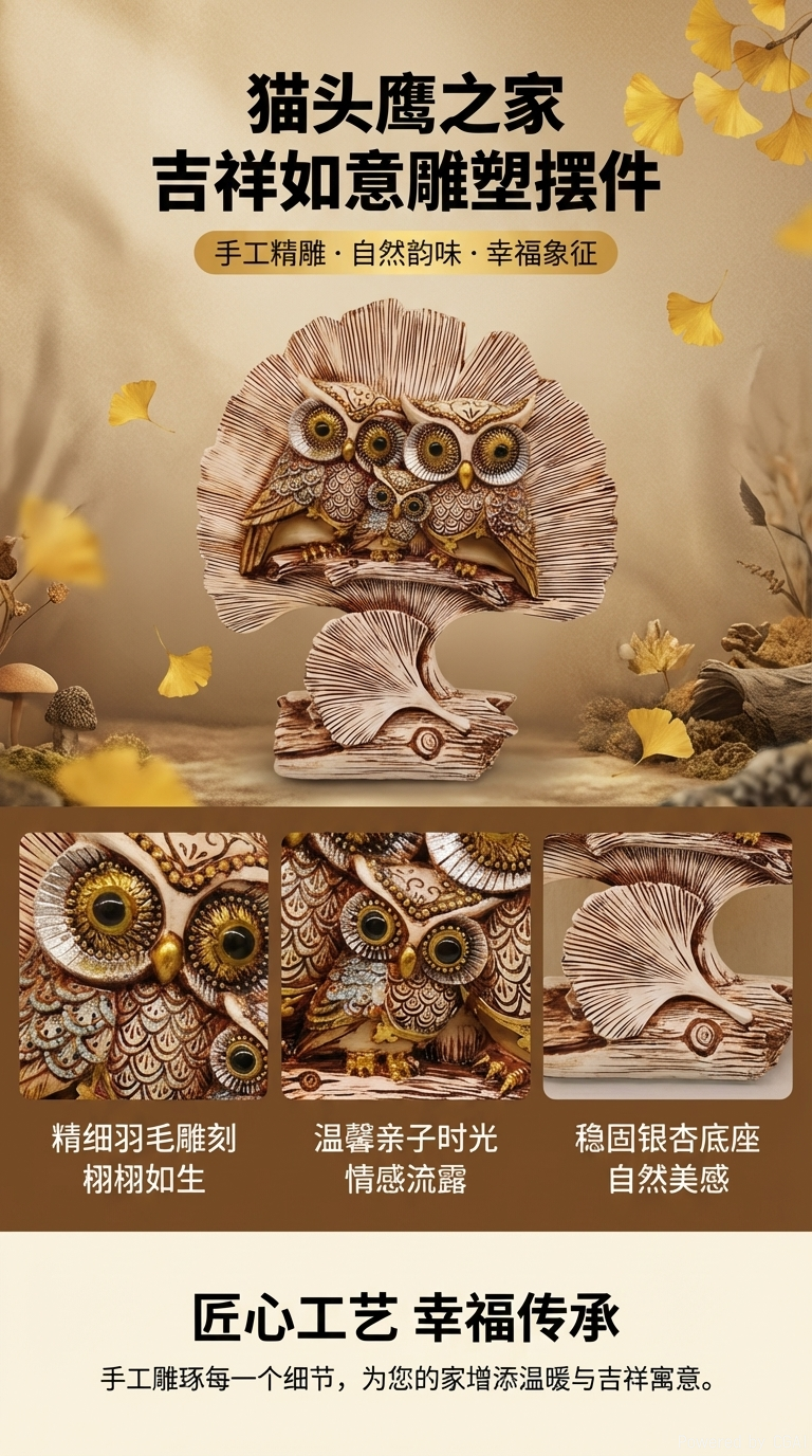 其他装饰摆件猫头鹰雕塑摆件装饰品家居装饰摆件详情1