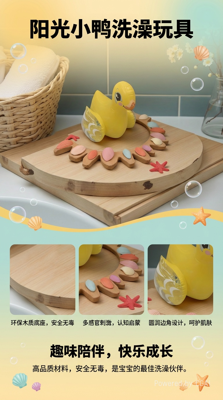 半透明翅膀微笑小黄鸭充气型玩具详情1