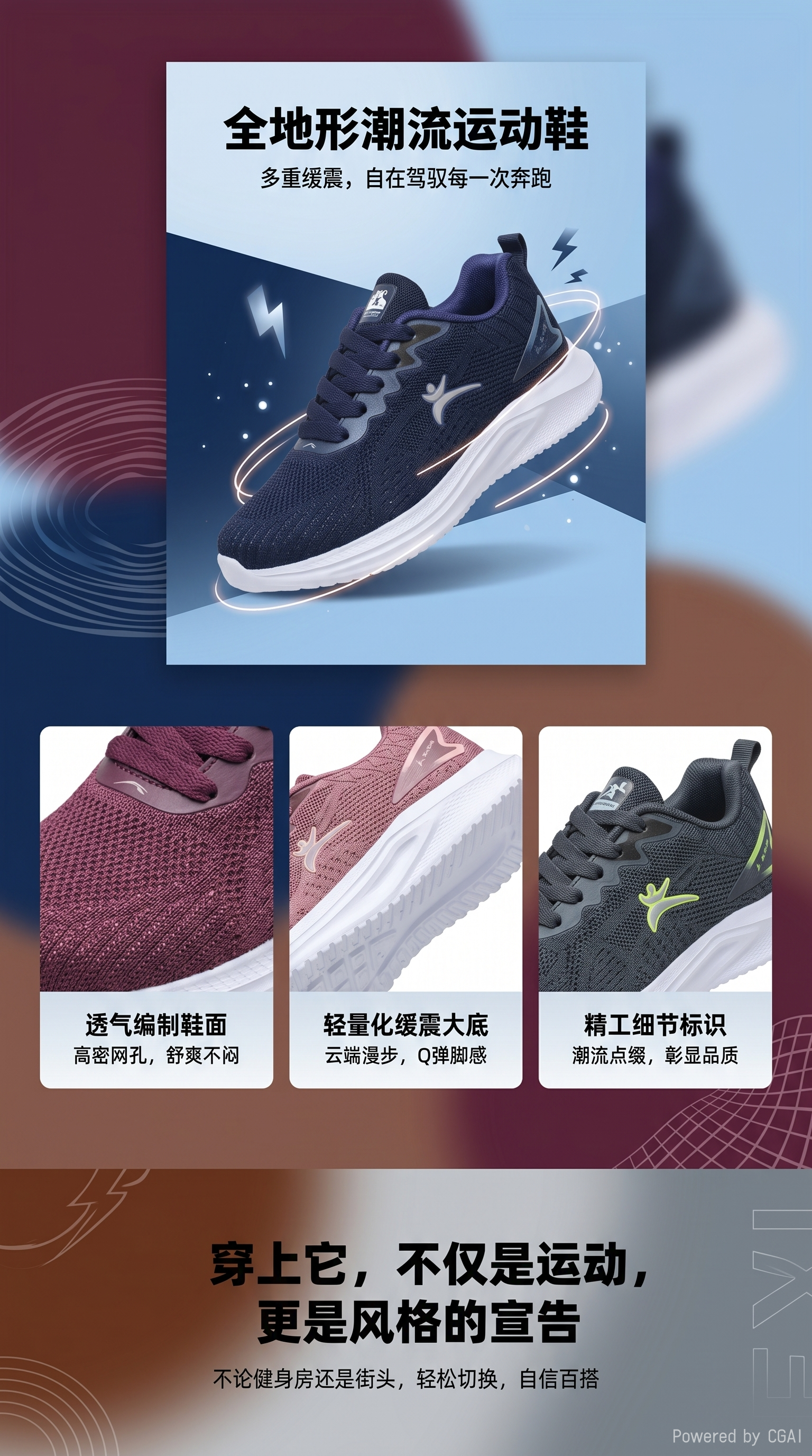 Asics跑鞋春女夏季款Airforce1运动鞋透气轻便缓震防滑详情1